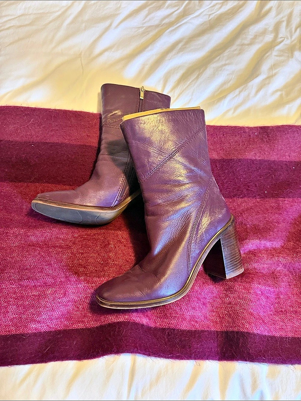 Franco Sarto Purple Heeled Boots